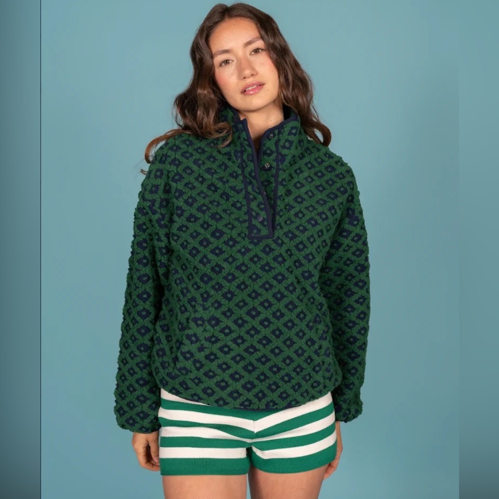 Midnight Lunch Wyoming Pullover Blue Green Sweater Size Large